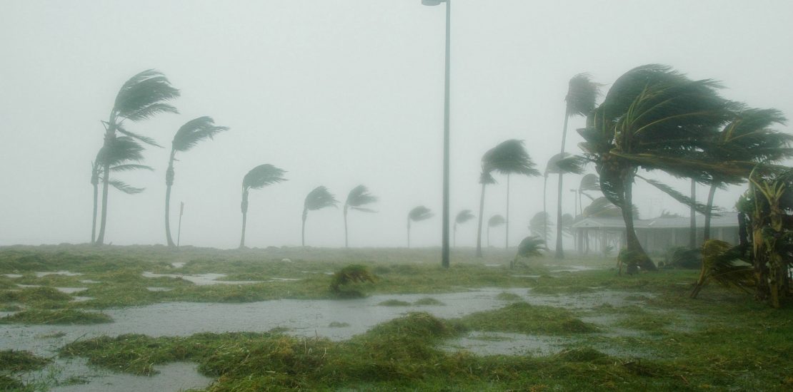 a hurricane moving through the coastal community of key west, Florida.