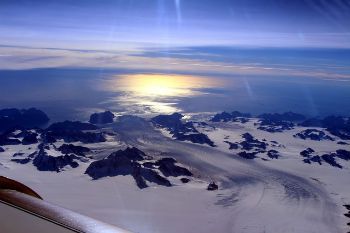 Photo courtesy NASA: Steenstrup Glacier  during summer melt season in 2016 