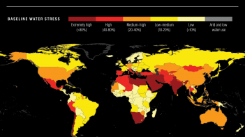 WRI report shows that one-quarter of the world's population face extremely high water stress.